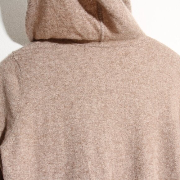 Quince 100% Mongolian Cashmere Full-Zip Hoodie Sweater Oatmeal Tan Size Small - Picture 13 of 16